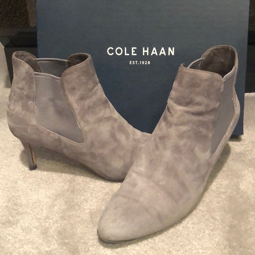 Cole Haan Grey Suede Boots Size 9.5 - Picture 2 of 5